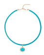 Turquoise Leather Cord Necklace