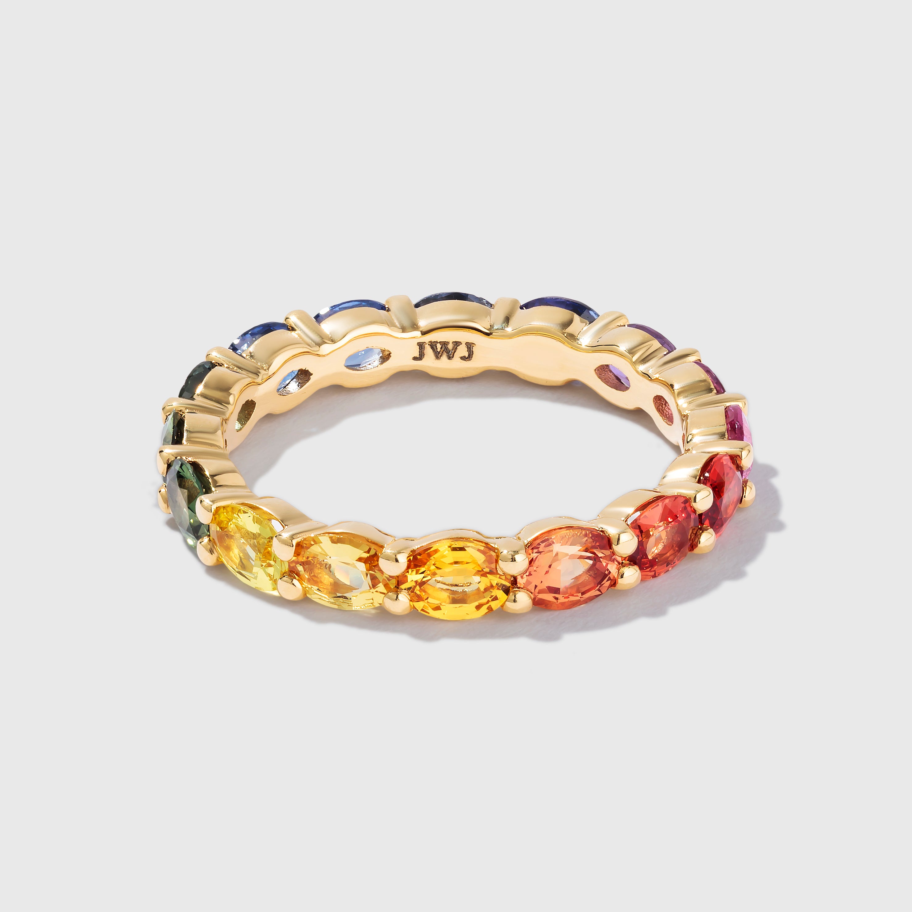 4×3 Oval Rainbow Sapphire Eternity Band (Full)