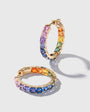 1 inch 3.5 mm Asscher Rainbow Sapphire Earrings