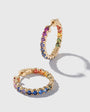 1 inch 3 mm Round Rainbow Sapphire Earrings