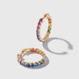 1 inch 3 mm Round Rainbow Sapphire Earrings