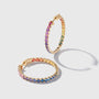 1.25 inch 3 mm Round Rainbow Sapphire Earrings