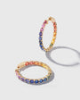 1.25 inch 4 x 3 mm Oval Rainbow Sapphire Earrings