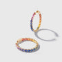 1.25 inch 4 x 3 mm Oval Rainbow Sapphire Earrings