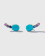 Turquoise & Blue, Purple, and Pink Sapphire Earrings