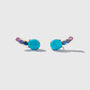 Turquoise & Blue, Purple, and Pink Sapphire Earrings