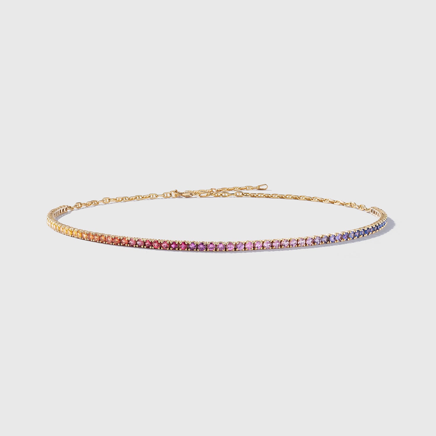 3.5 mm Round Rainbow Sapphire Choker