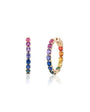 1 inch 4 x 3 mm Oval Rainbow Sapphire Earrings