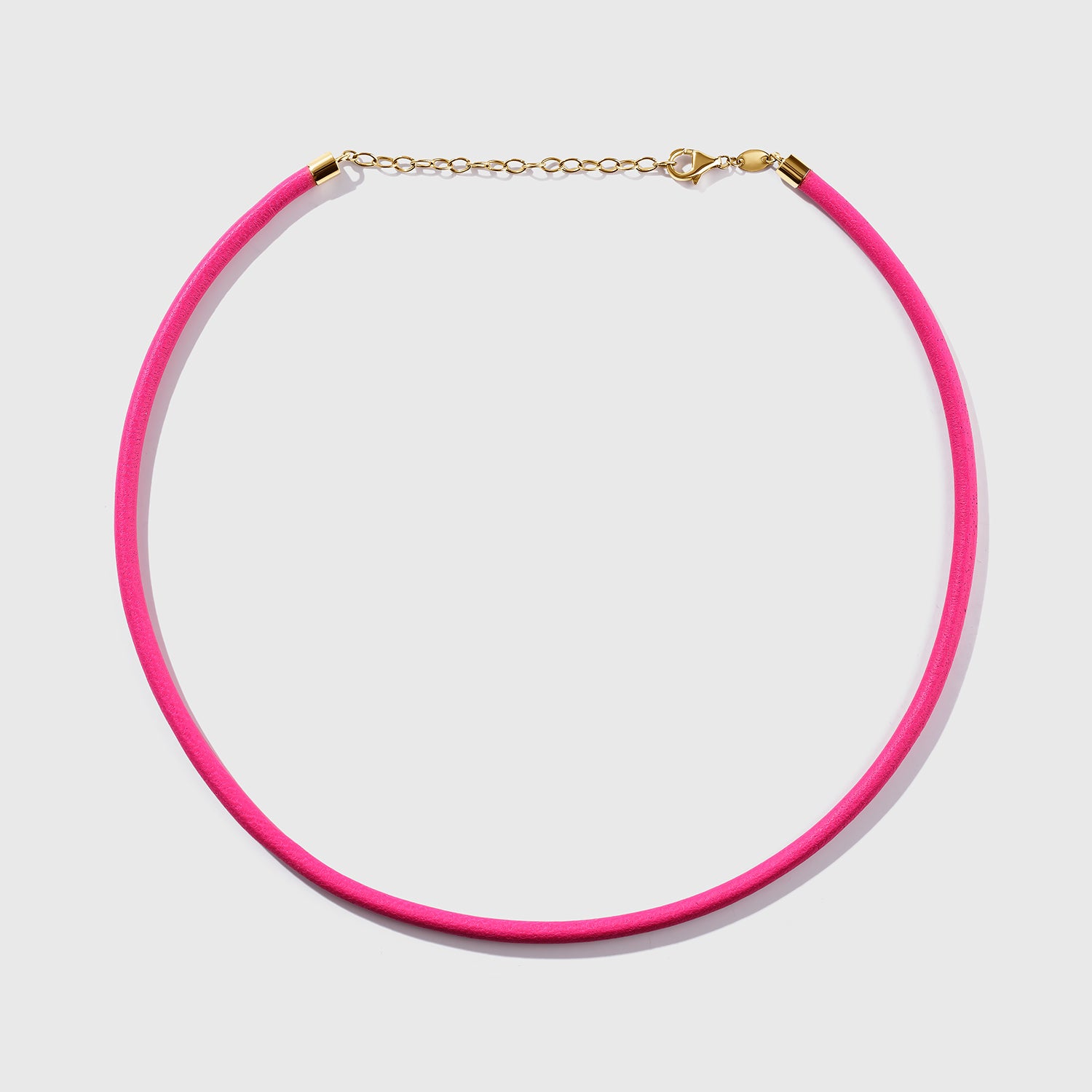 Hot Pink Leather Cord Necklace