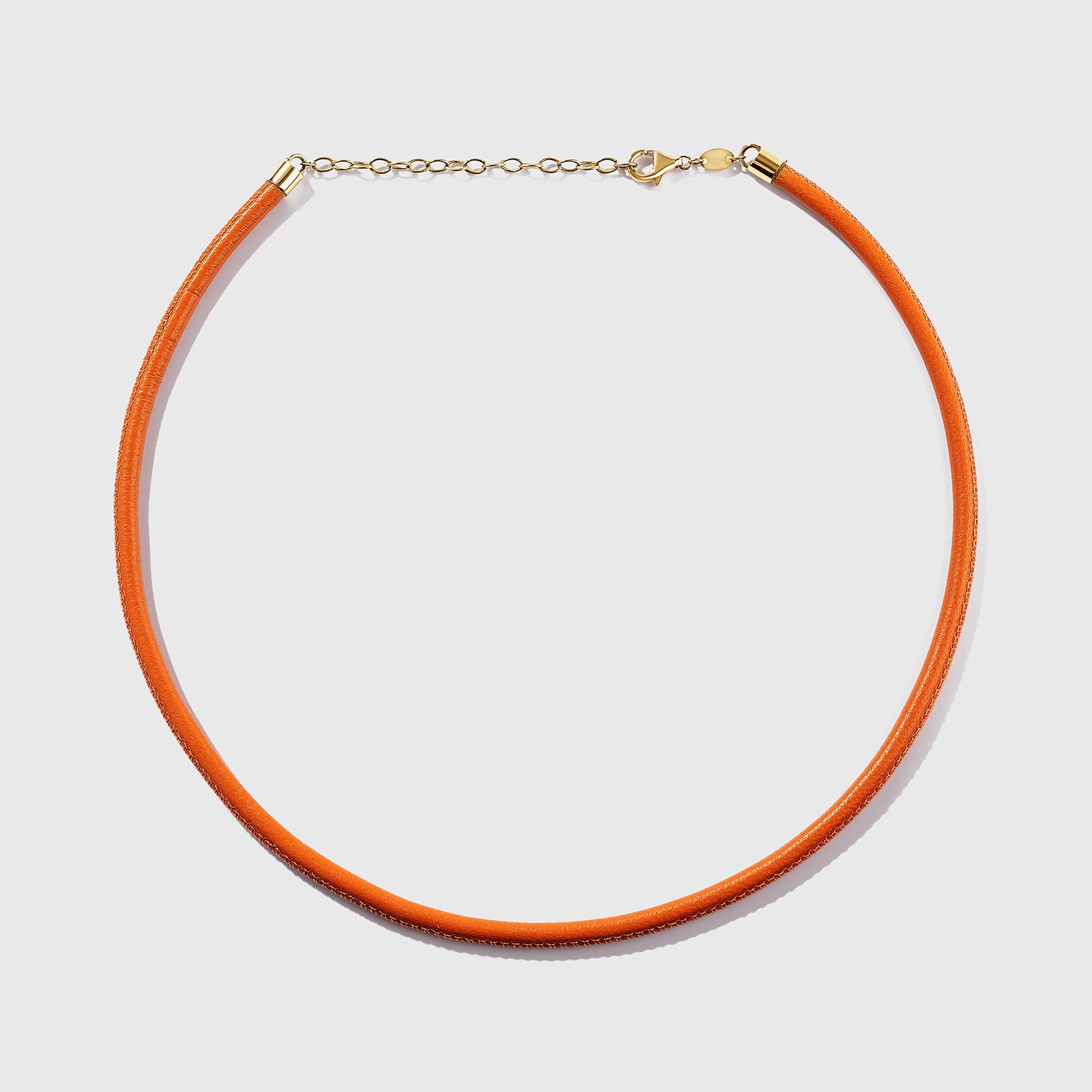 Orange Leather Cord Necklace