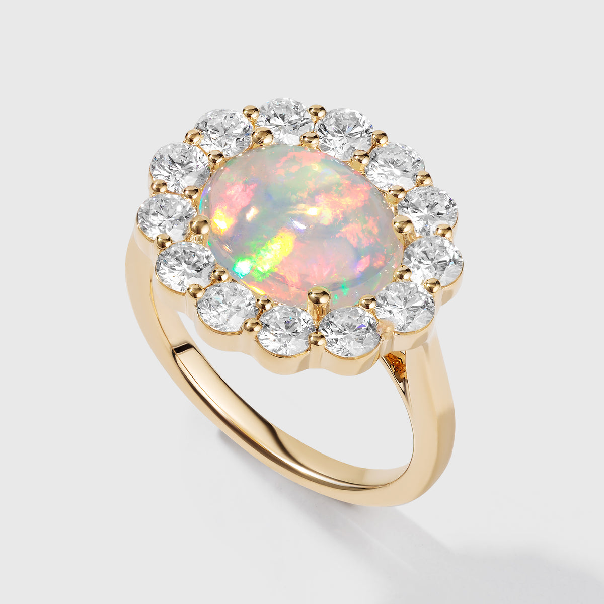 Opal Diamond Ring