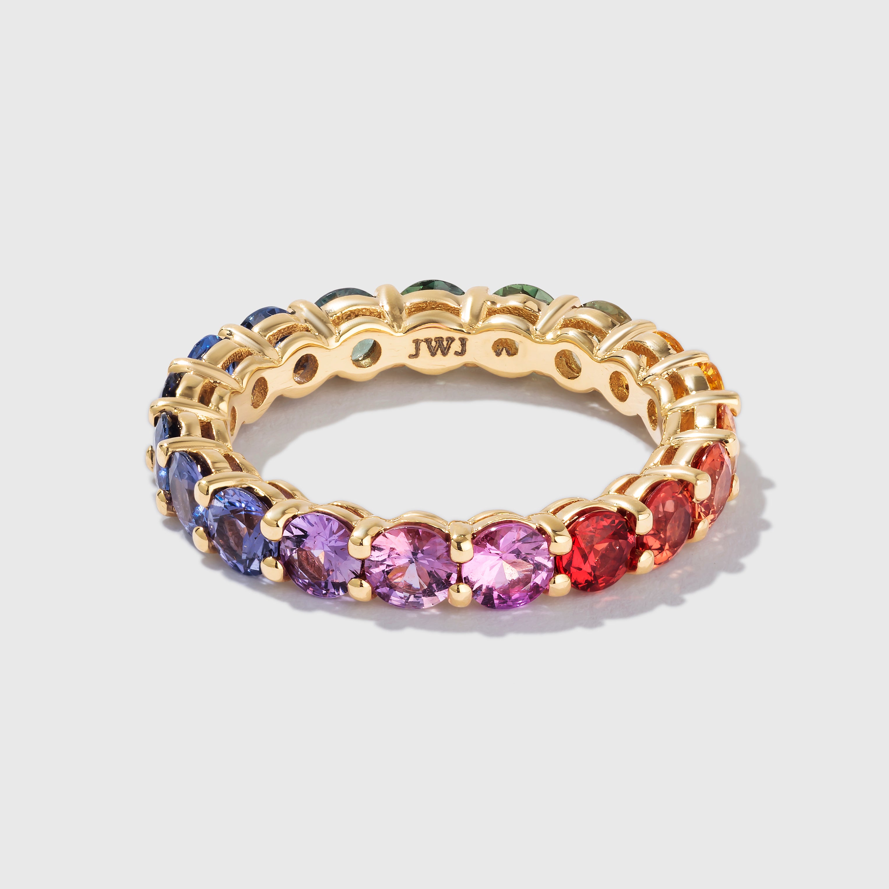 3.5mm Round Rainbow Sapphire Eternity Band (Full)