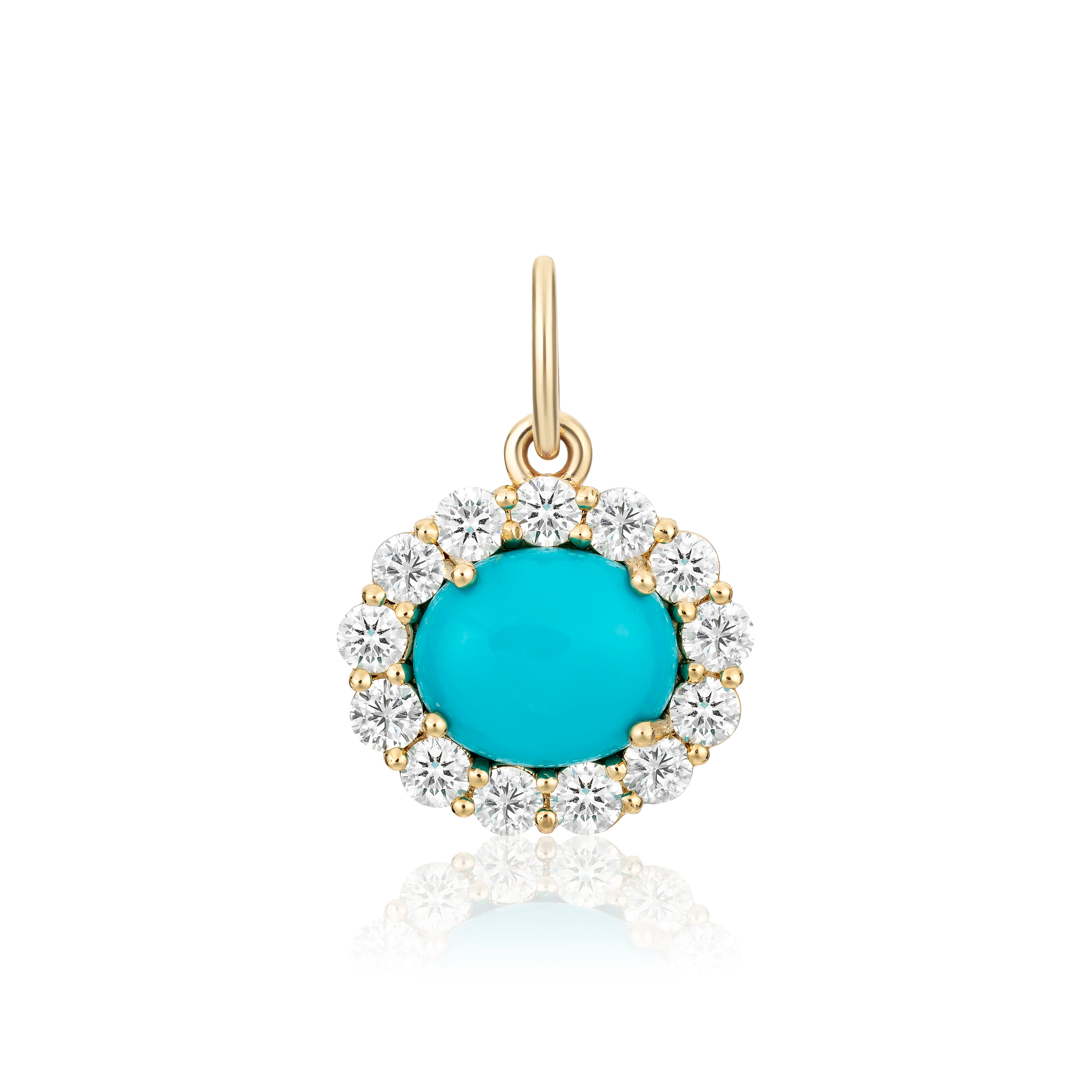 Turquoise & Diamond Charm