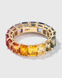 5×4 Emerald Cut Rainbow Sapphire Eternity Band (Full)