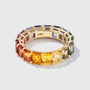 5×4 Emerald Cut Rainbow Sapphire Eternity Band (Full)