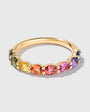 4×3 Oval Rainbow Sapphire Half Band