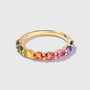 4×3 Oval Rainbow Sapphire Half Band