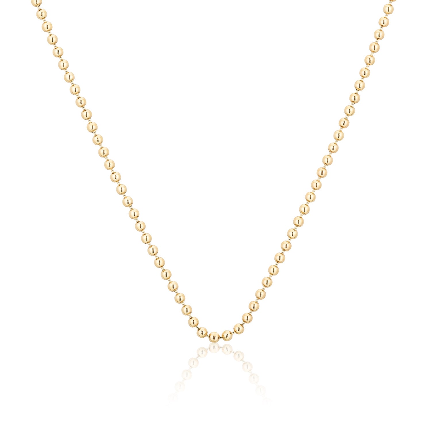 14K Solid Gold Ball Chain Necklace