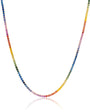 3.5 mm Round Rainbow Sapphire Necklace