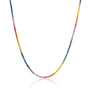 3.5 mm Round Rainbow Sapphire Necklace