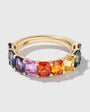 5×4 Emerald Cut Rainbow Sapphire Half Band