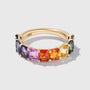 5×4 Emerald Cut Rainbow Sapphire Half Band
