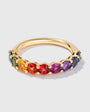 3.5mm Round Rainbow Sapphire Half Band