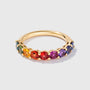 3.5mm Round Rainbow Sapphire Half Band