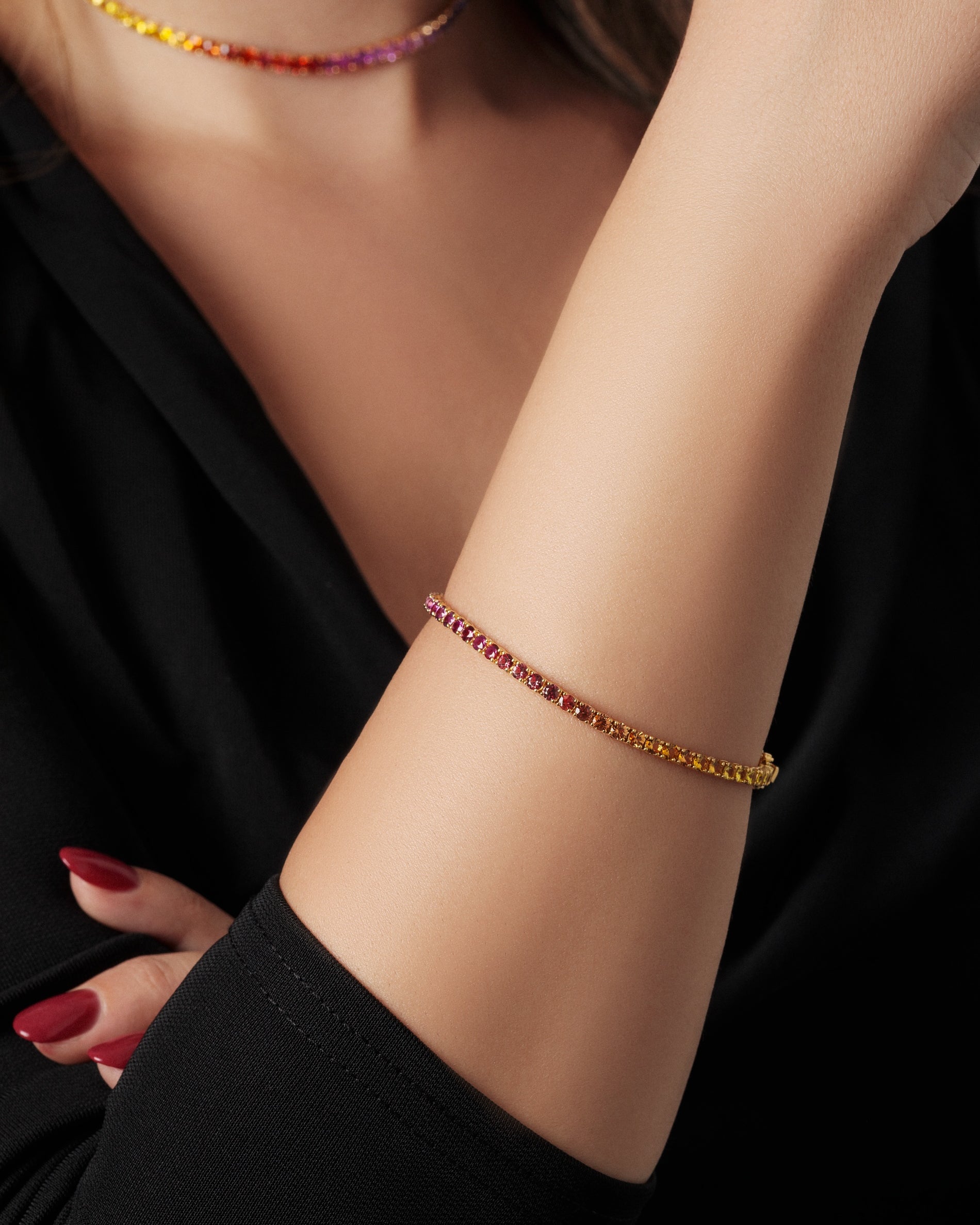 2.75 mm Round Rainbow Sapphire Bracelet