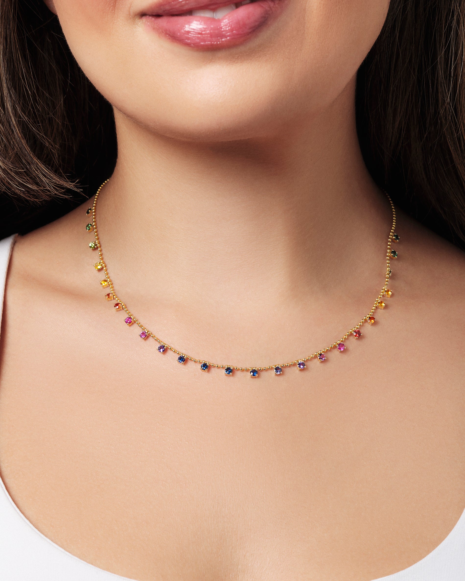 Rainbow Sapphires By The Yard Necklace