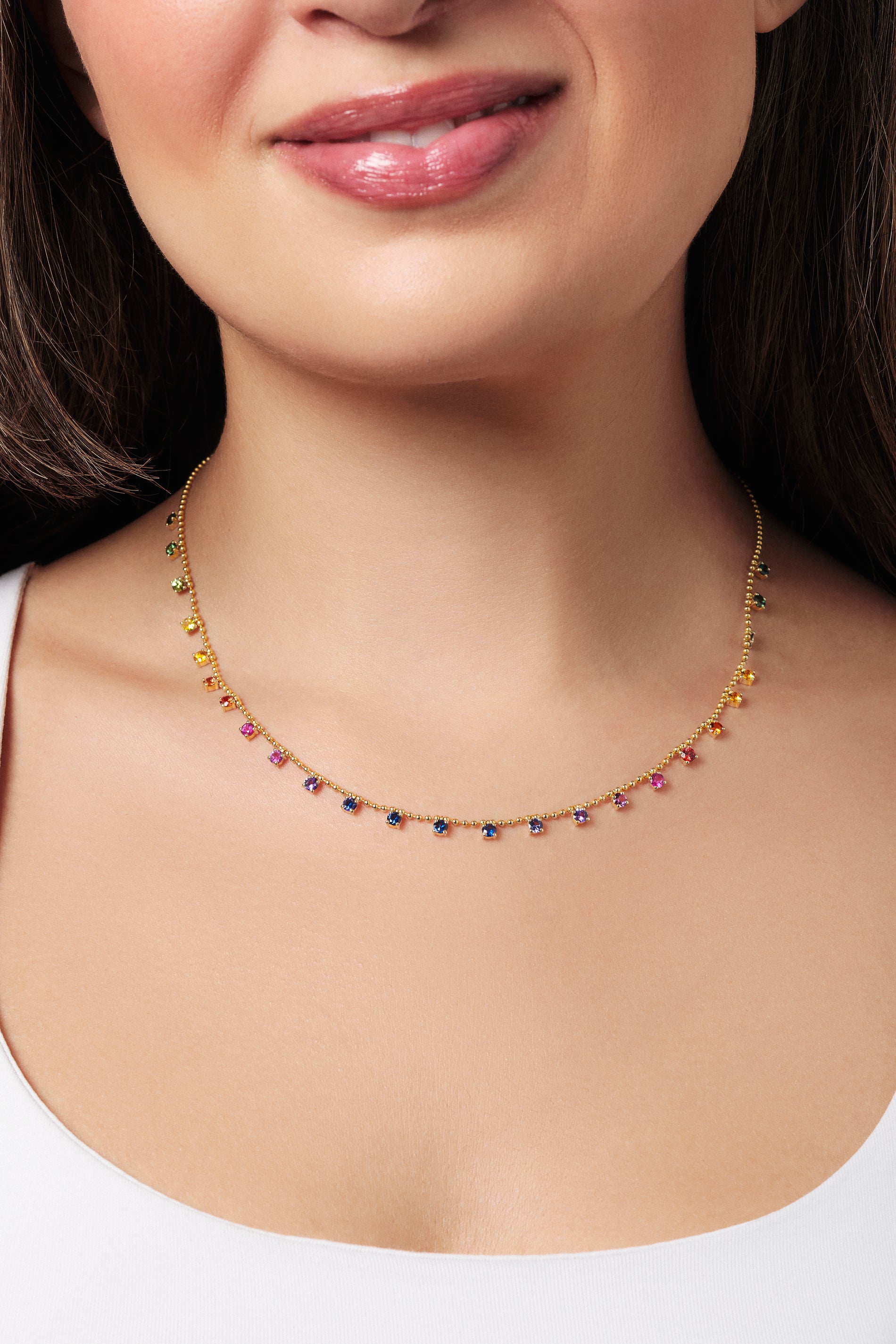 Rainbow Sapphires By The Yard Necklace