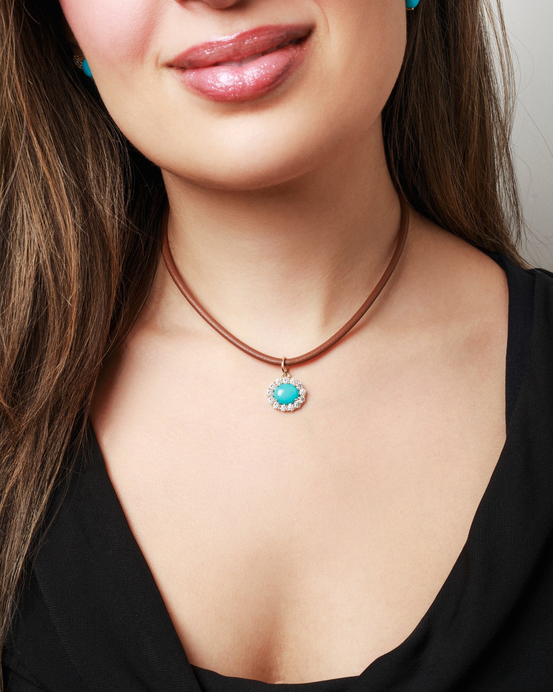 Turquoise & Diamond Charm