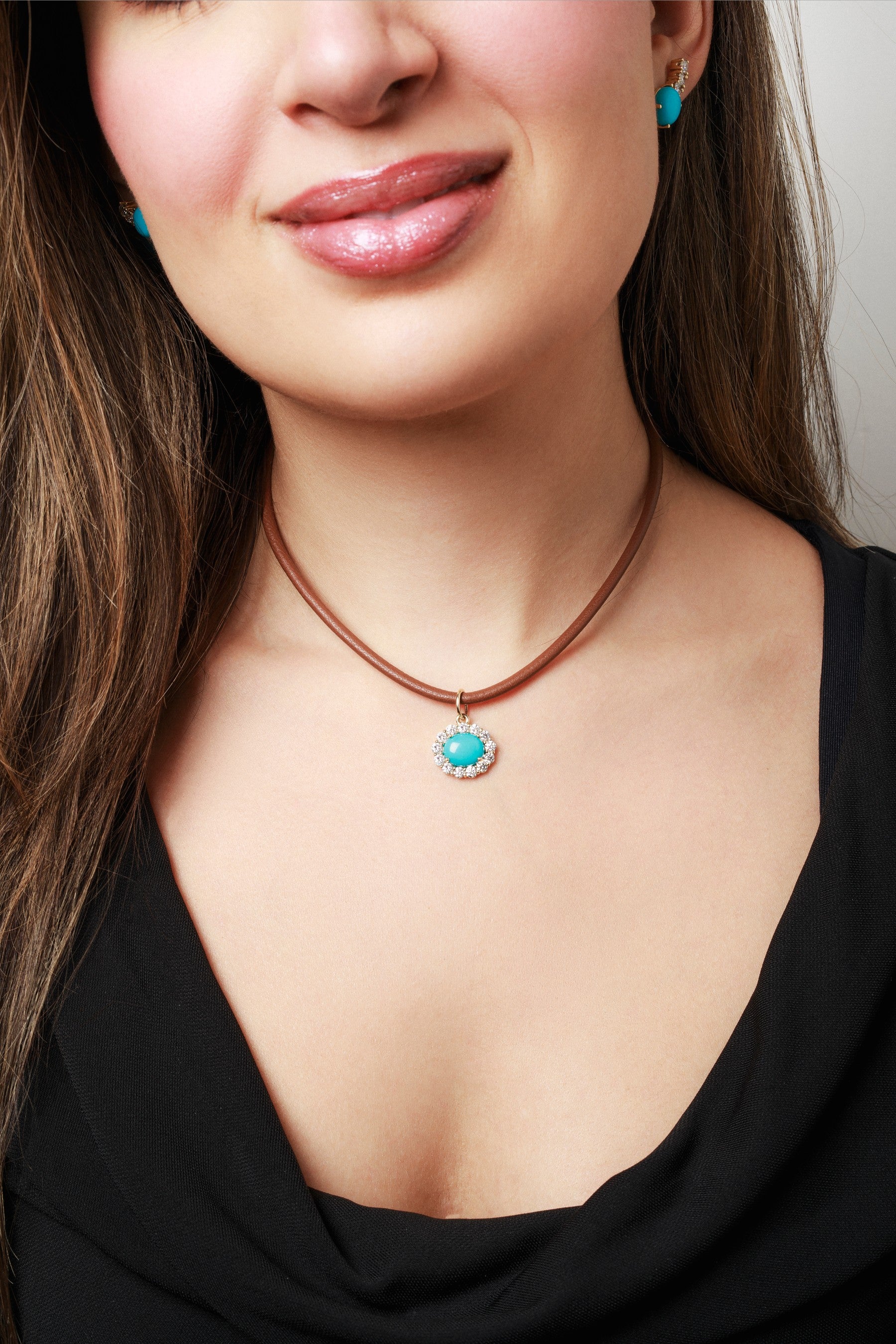 Turquoise & Diamond Charm