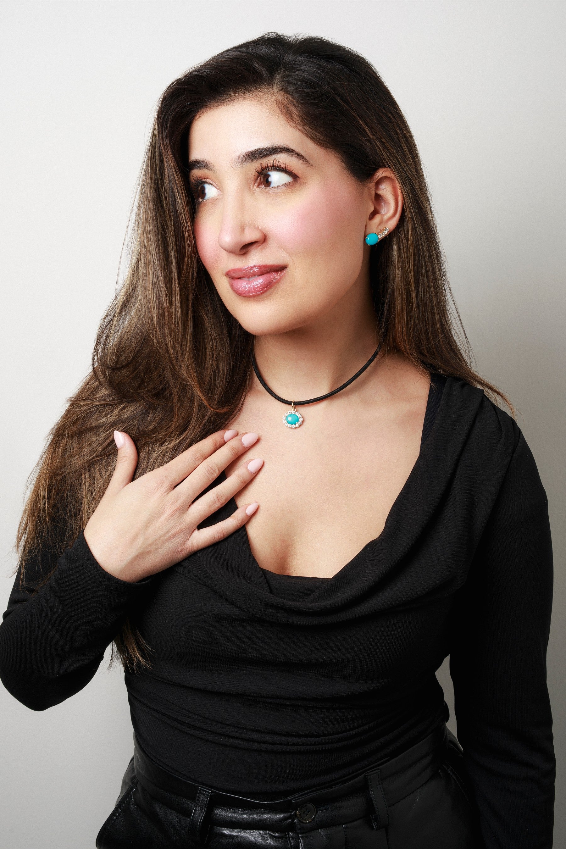 Turquoise & Diamond Charm