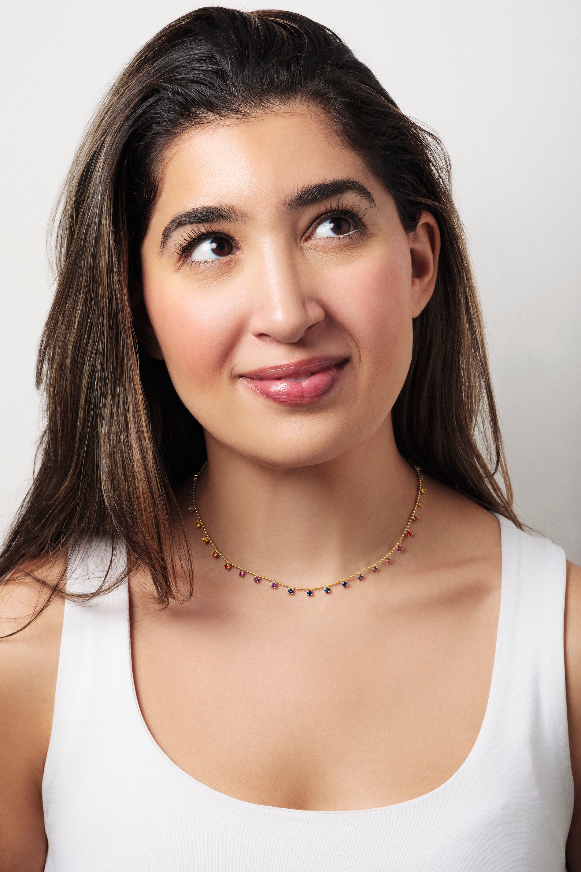 Rainbow Sapphires By The Yard Necklace