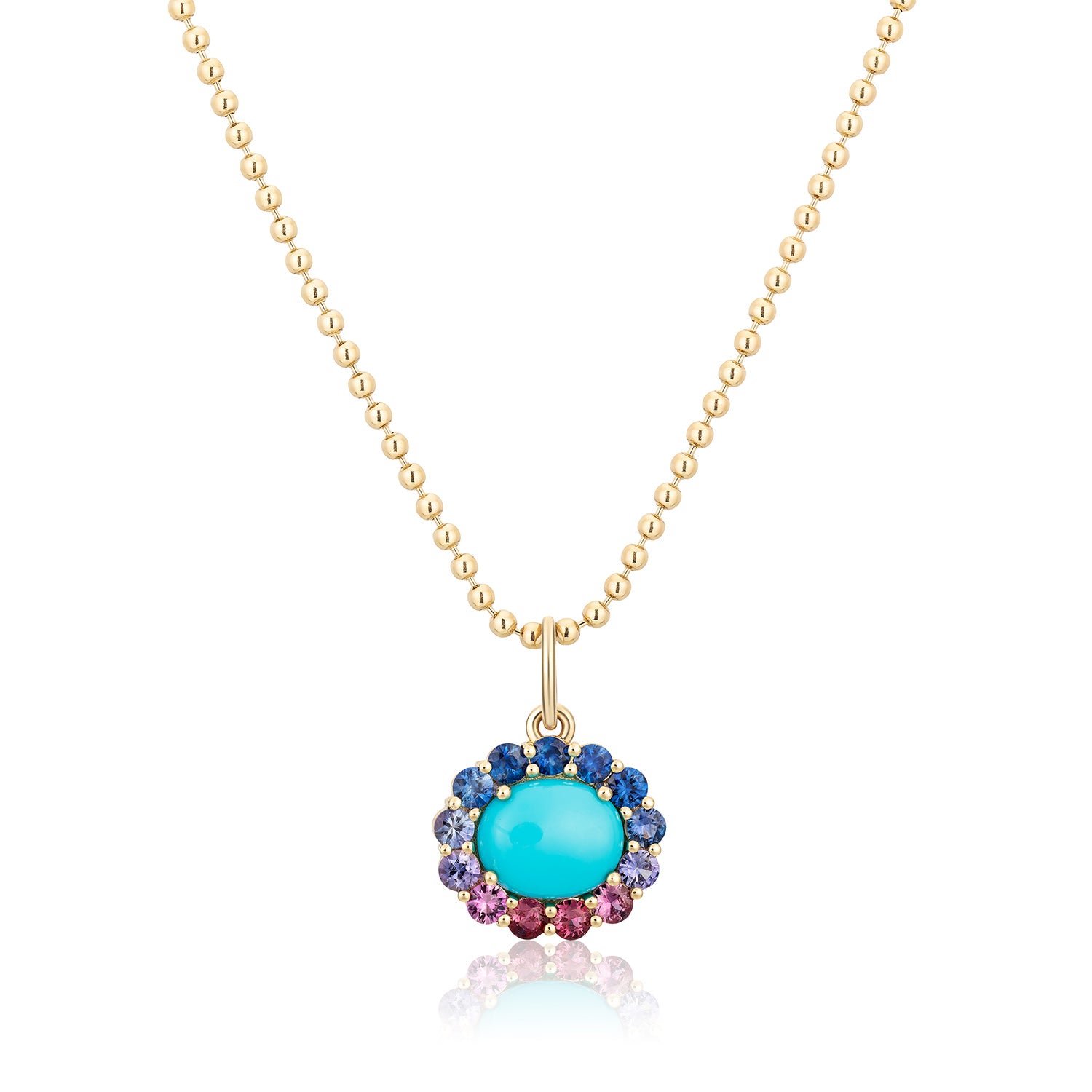 14K Solid Gold Ball Chain Necklace