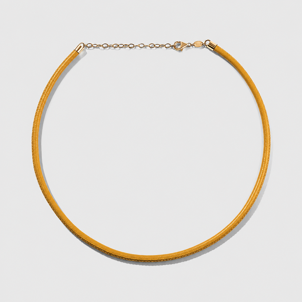 Gold Leather Cord Necklace