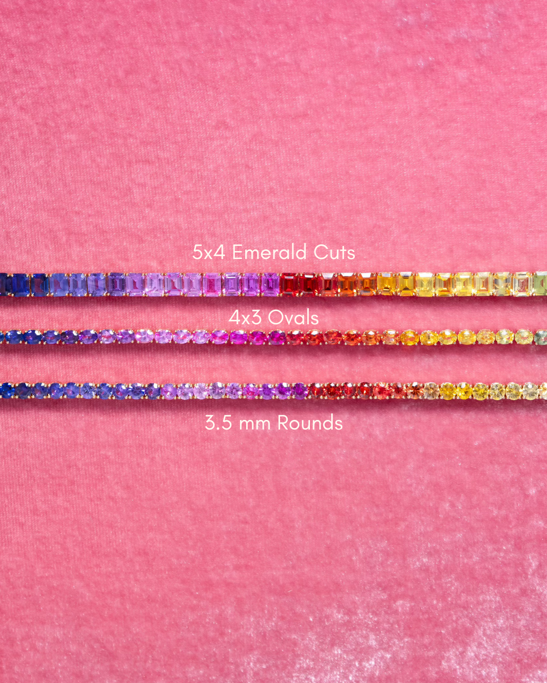3.5 mm Round Rainbow Sapphire Choker