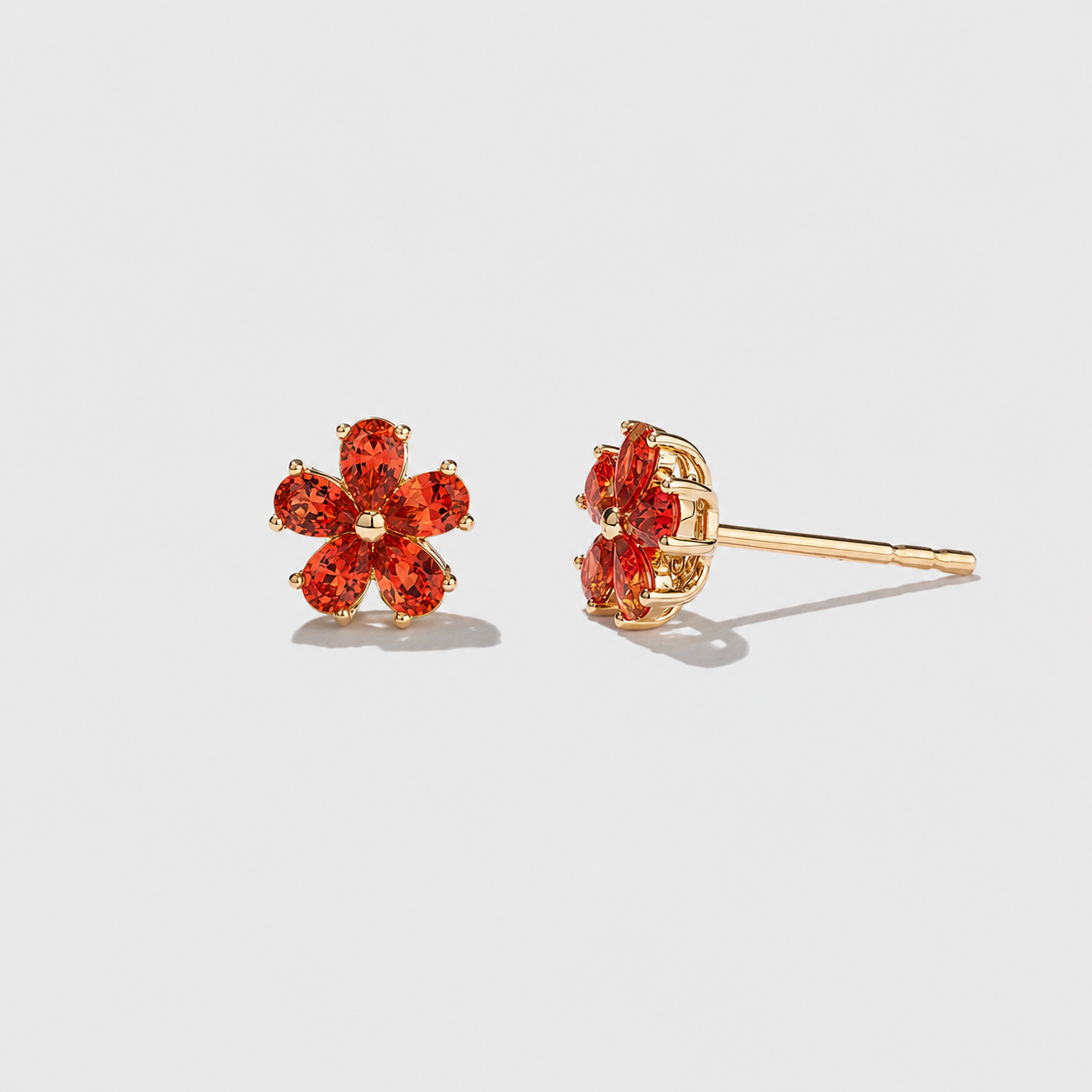Orange Garden Party Stud Earrings